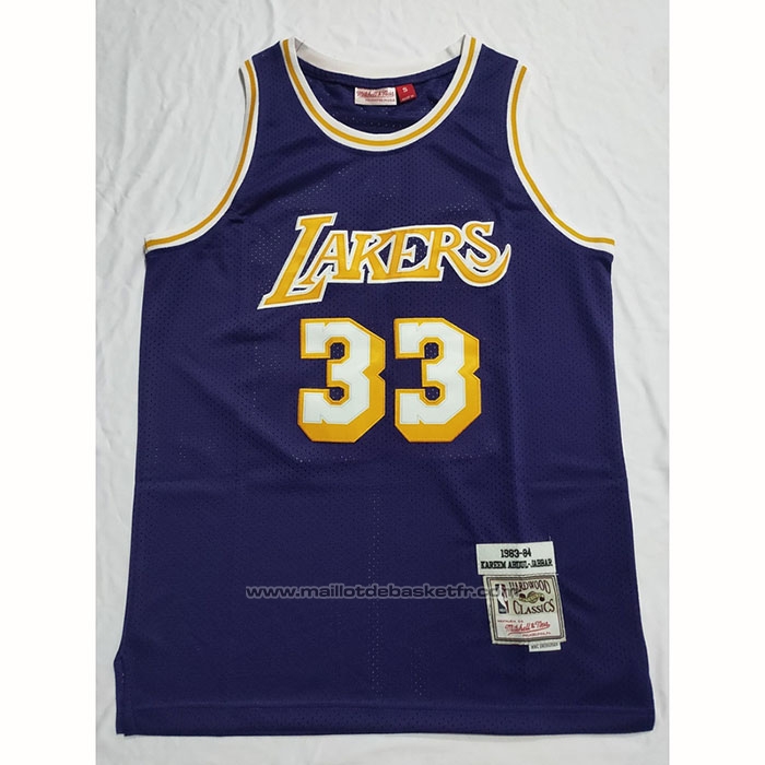 Maillot Los Angeles Lakers Kareem Abdul-jabbar #33 Mitchell & Ness 1983-84 Volet